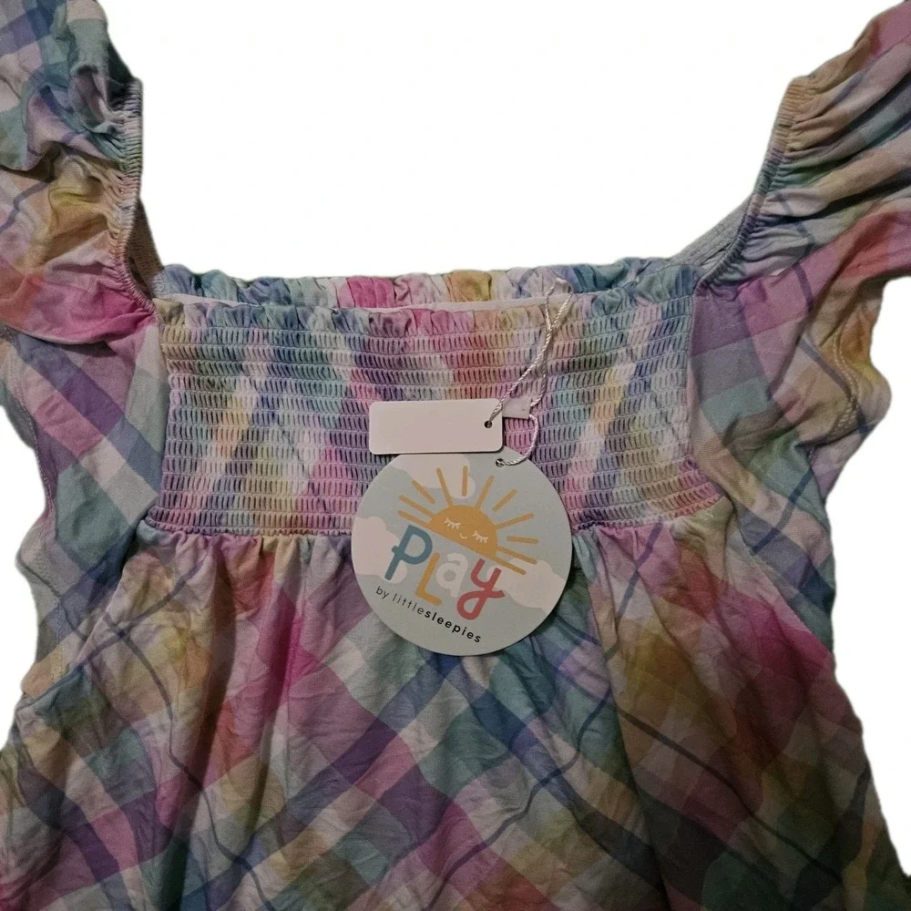 Little Sleepies Play Line Pastel Plaid Tunic‎ Shirt Size 10